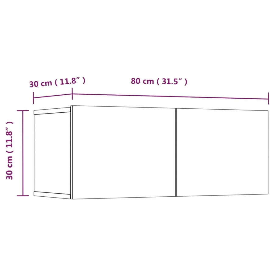 Meubles TV 4 pcs gris béton 80x30x30 cm bois d'ingénierie - 12