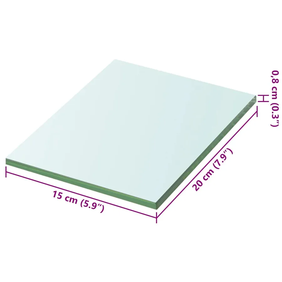 Panneau d’étagère Verre transparent 20 x 15 cm - 3