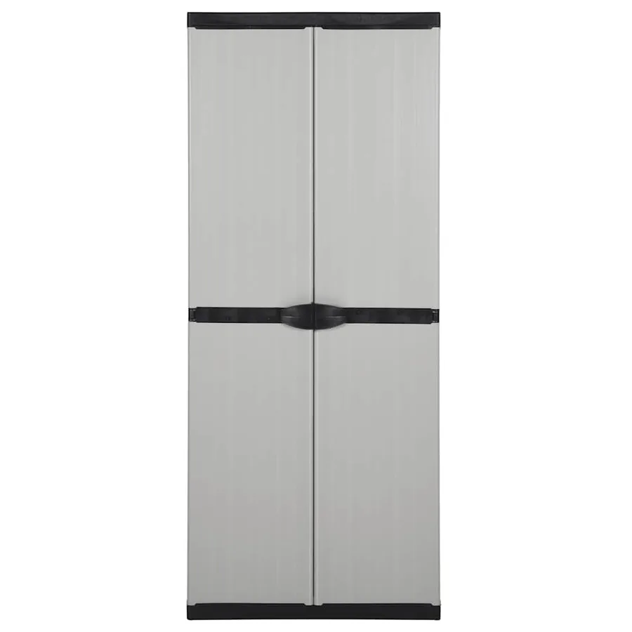 Armoire de rangement de jardin 3 étagères Gris/noir 68x40x168cm - 2