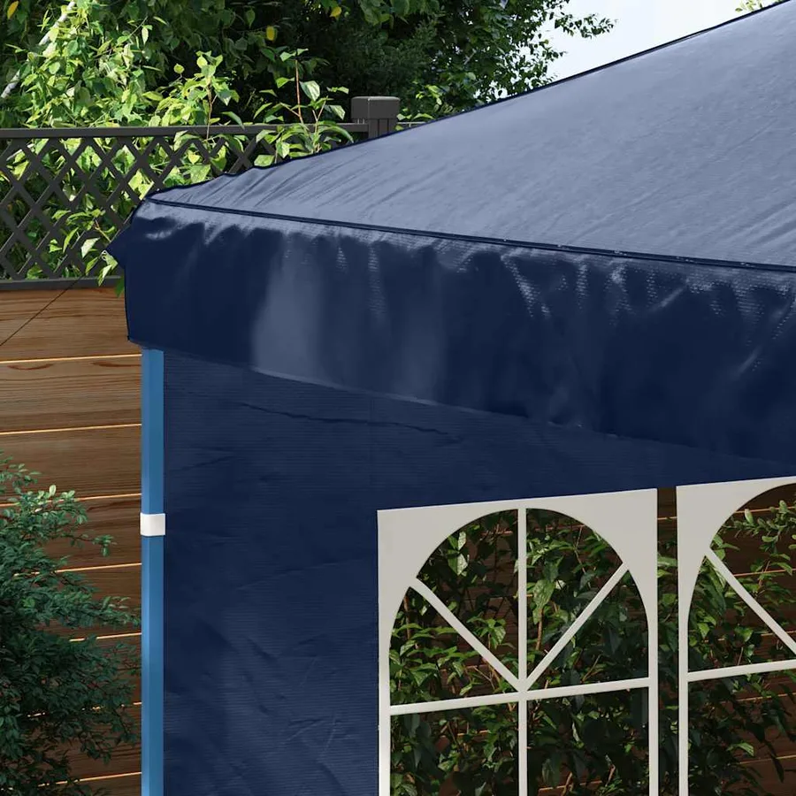 Paroi de tente de réception 2 pcs avec fenêtre PE Bleu - 4