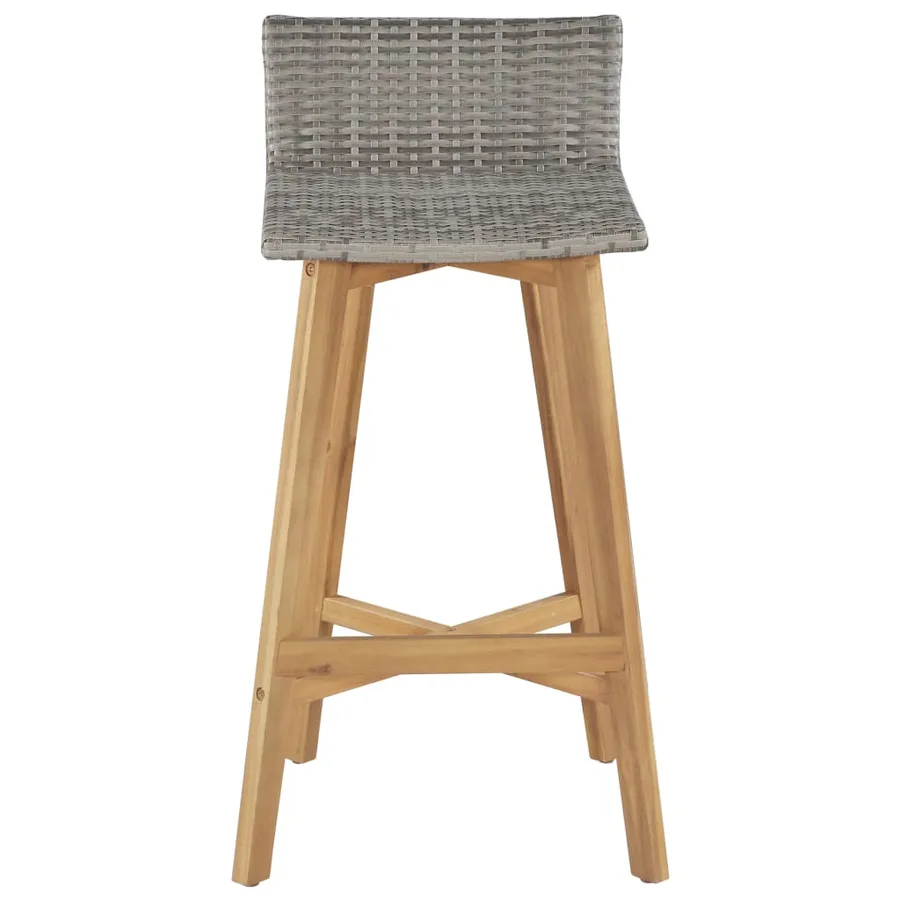 Tabourets de bar lot de 2 bois d'acacia solide - 3