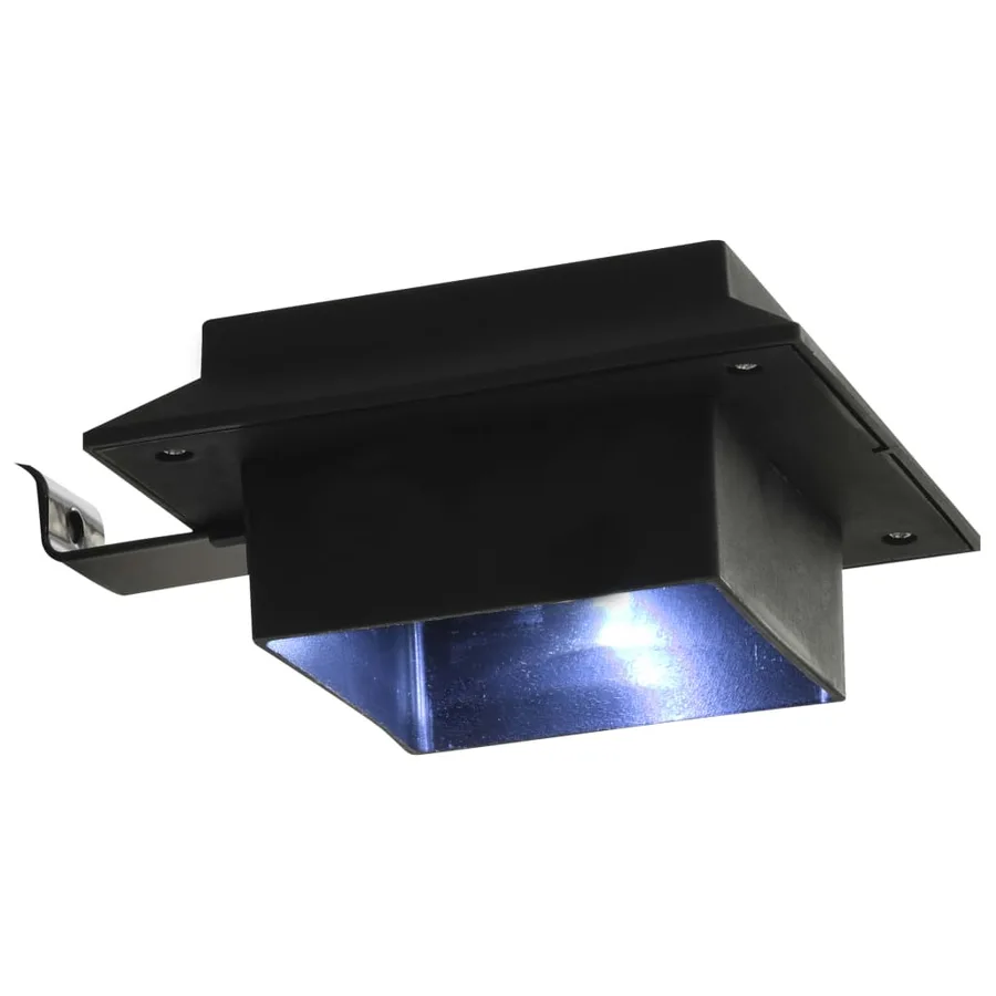 Lampe solaire à LED carrée d'extérieur 6 pcs 12 cm Noir - 12