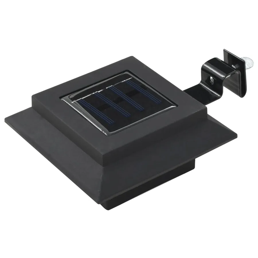 Lampe solaire à LED carrée d'extérieur 6 pcs 12 cm Noir - 2