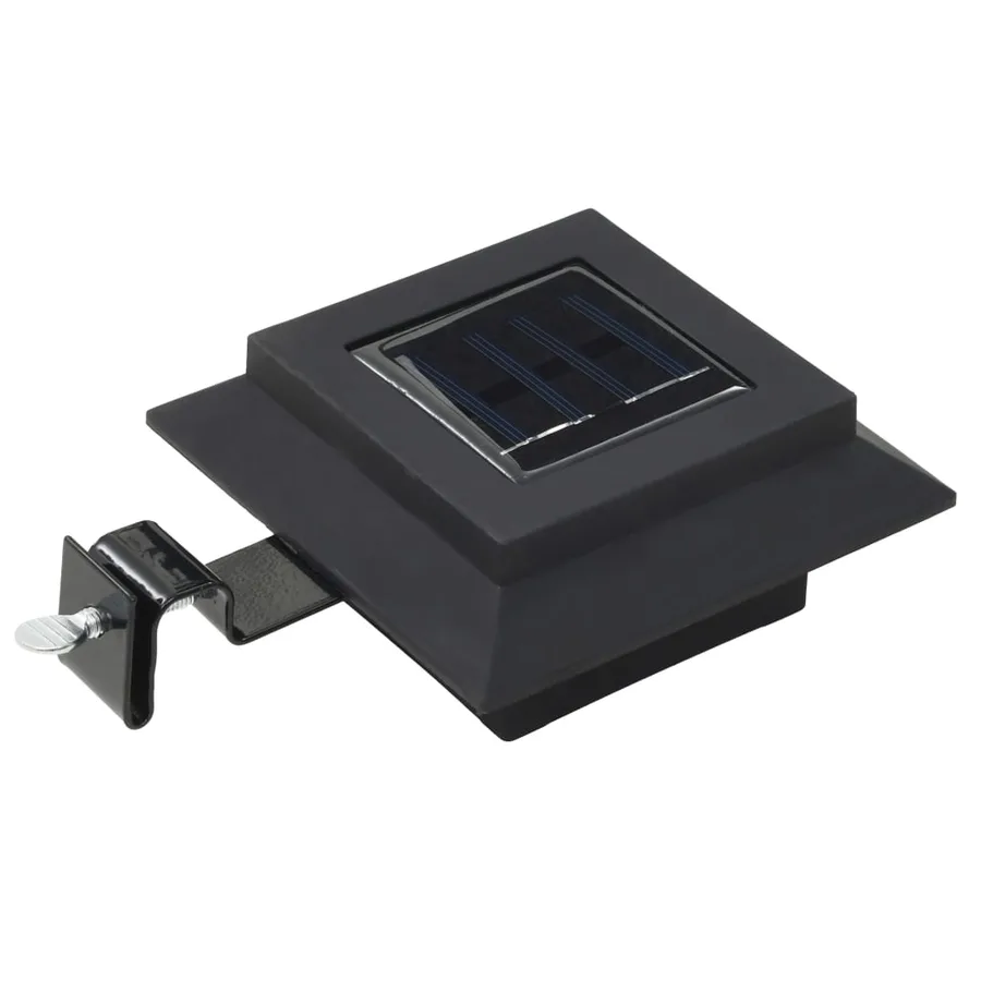 Lampe solaire à LED carrée d'extérieur 6 pcs 12 cm Noir - 3