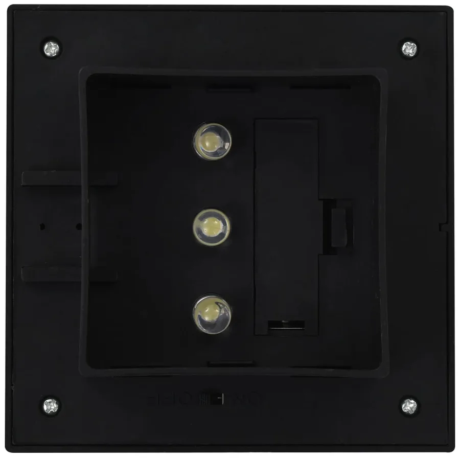 Lampe solaire à LED carrée d'extérieur 6 pcs 12 cm Noir - 8