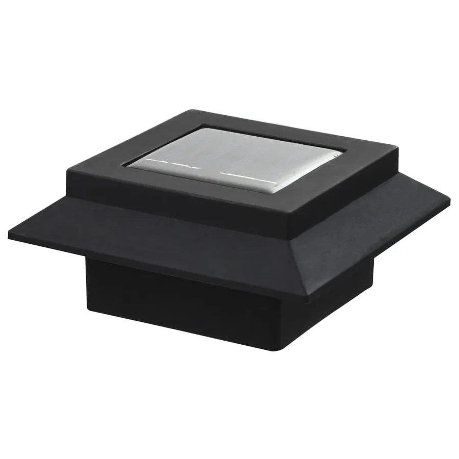 Lampe solaire à LED carrée d'extérieur 6 pcs 12 cm Noir - 9