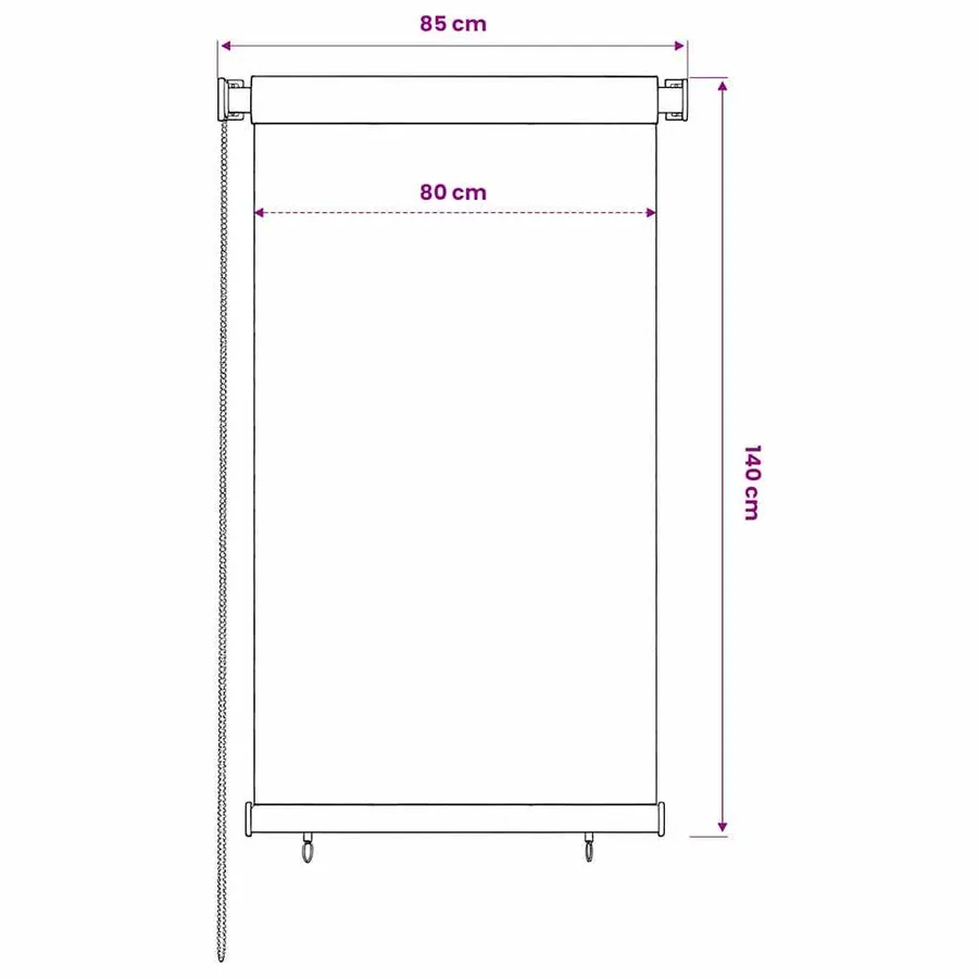 Store roulant d'extérieur 85 (l) x 140 (H) cm HDPE vert foncé - 6