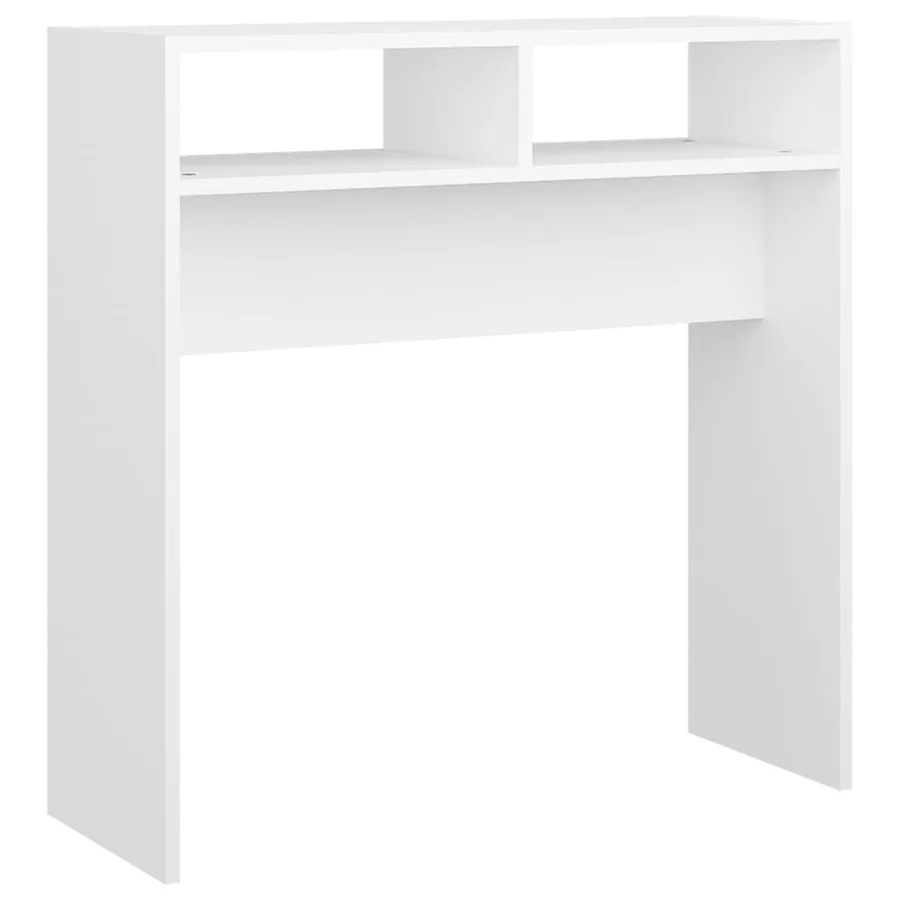 Table console blanc 78x30x80 cm bois d'ingénierie - 2