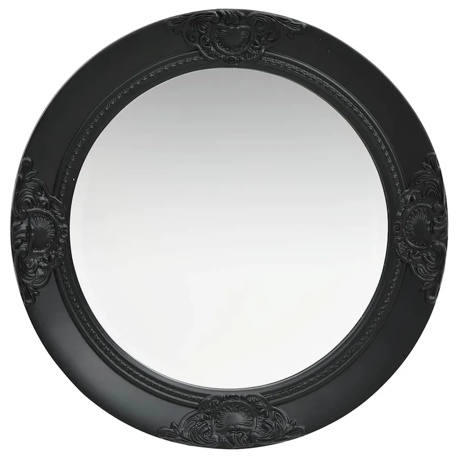 Miroir mural style baroque 50 cm noir - 2