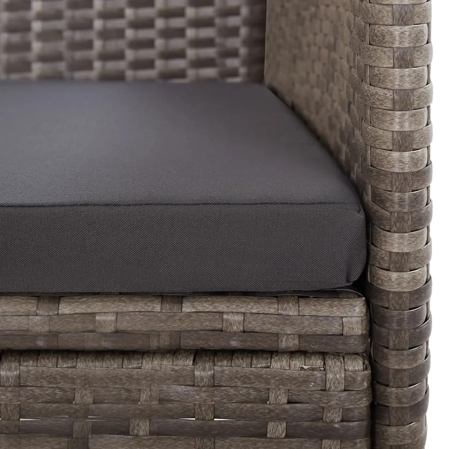 Chaises d'extérieur lot de 2 avec coussins Résine tressée Gris - 10