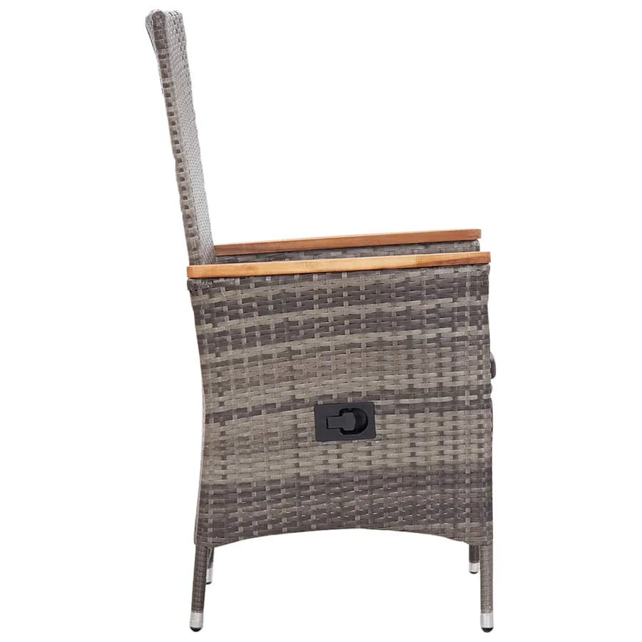 Chaises d'extérieur lot de 2 avec coussins Résine tressée Gris - 6