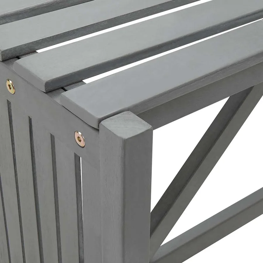 Banc d'angle de jardin et jardinière 117 cm bois d'acacia gris - 8