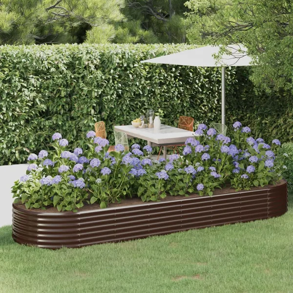 Lit surélevé de jardin Acier galvanisé marron