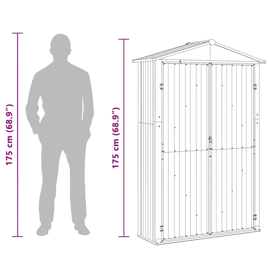 Abri de jardin Vert 116x45x175 cm Acier galvanisé - 10