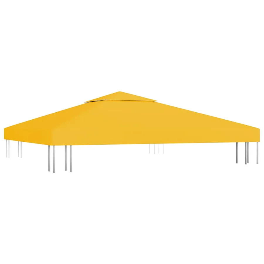 Toile de toit de belvédère 2 niveaux 310 g/m² 3x3 m Jaune - 2
