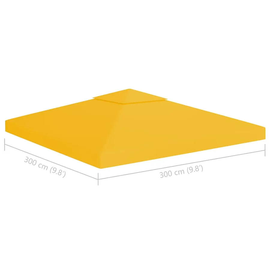 Toile de toit de belvédère 2 niveaux 310 g/m² 3x3 m Jaune - 6