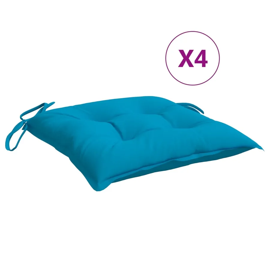 Coussins de chaise lot de 4 bleu clair 40x40x7 cm tissu oxford - 2