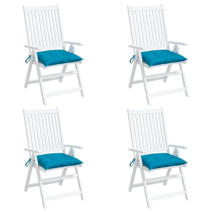 Coussins de chaise lot de 4 bleu clair 40x40x7 cm tissu oxford - 4