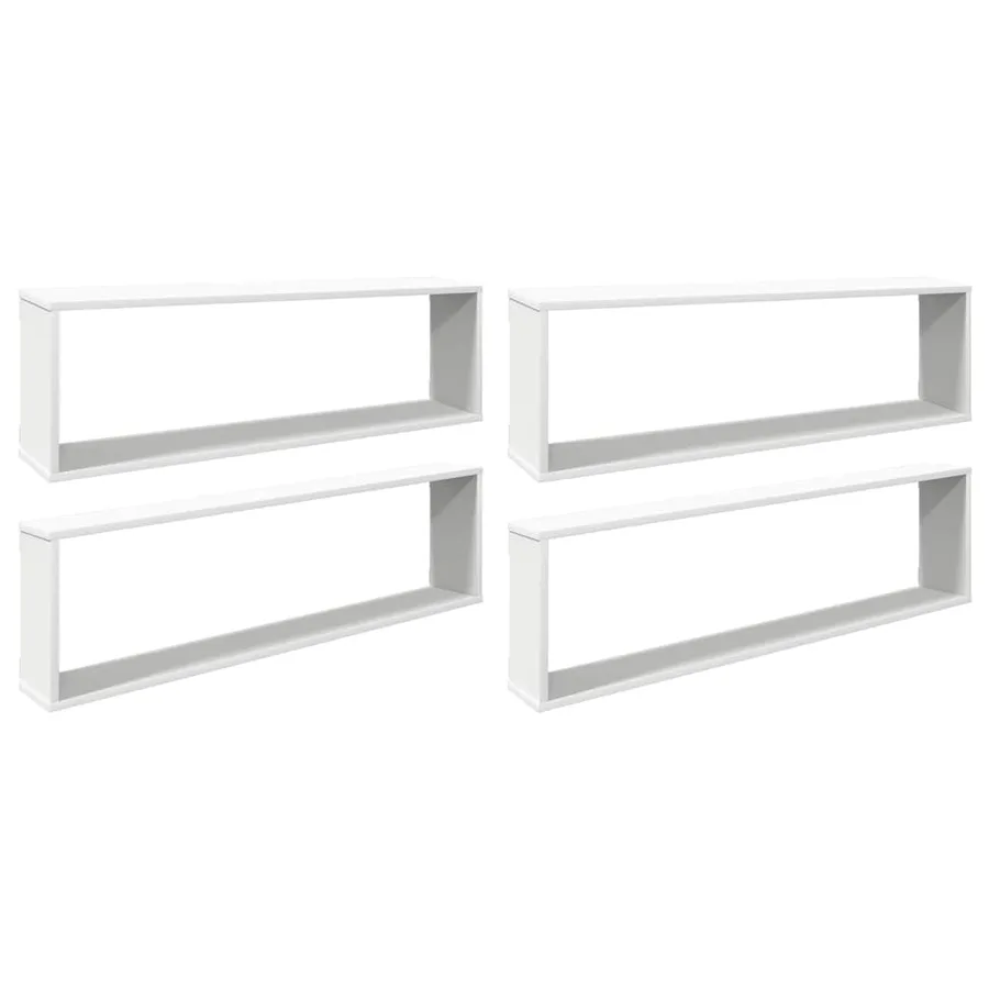 Étagères cube murales 4 pcs Blanc 100x15x30cm bois d'ingénierie - 2