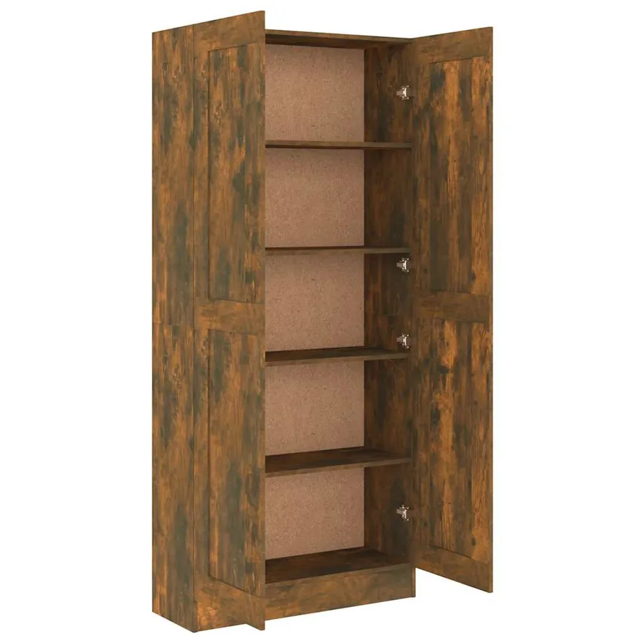 Armoire à livres Chêne fumé 82,5x30,5x185,5cm Bois d'ingénierie - 5