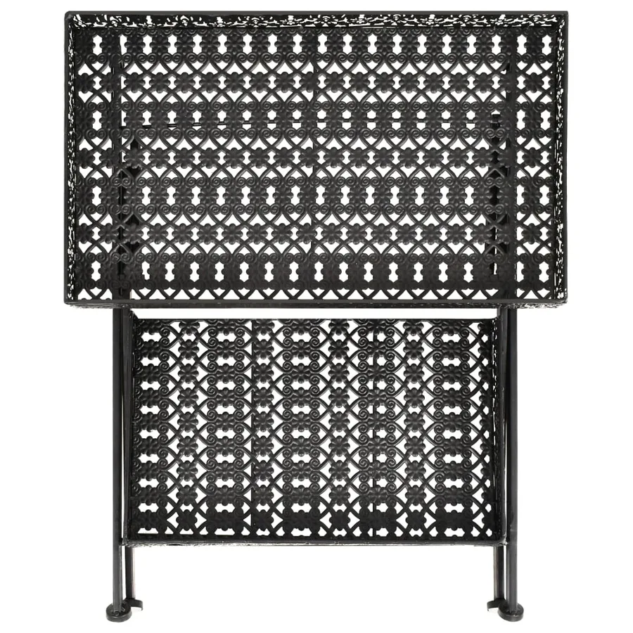 Table à thé pliante Style vintage Métal 58 x 35 x 72 cm Noir - 4