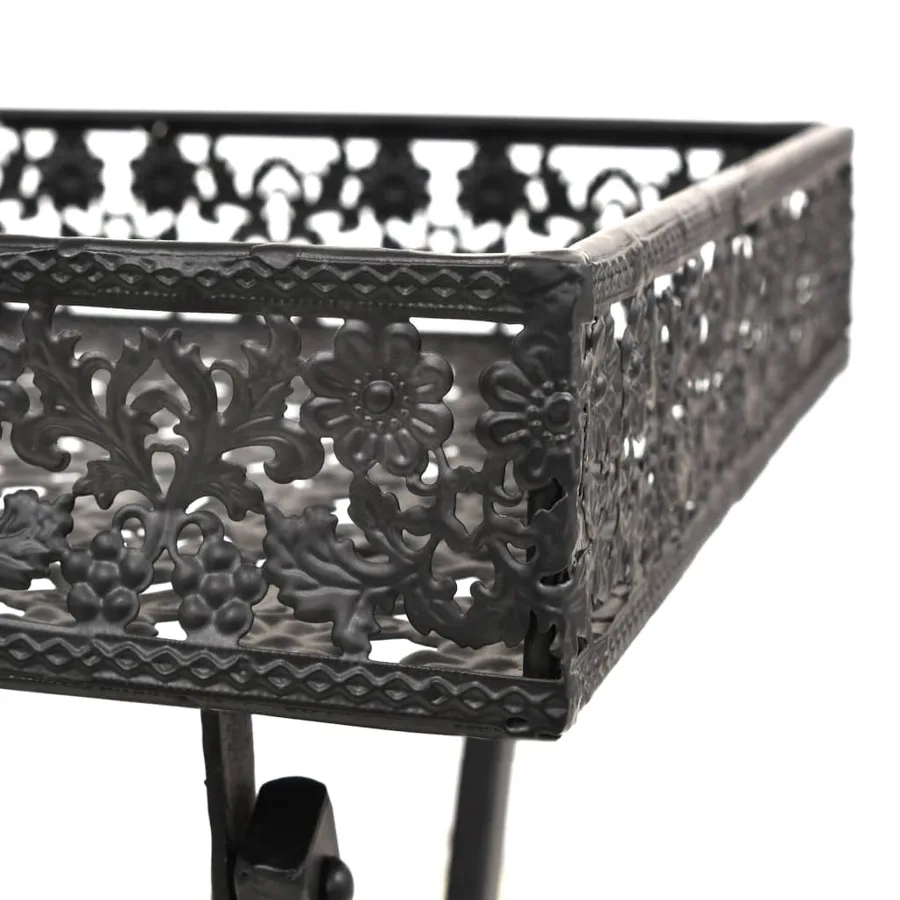 Table à thé pliante Style vintage Métal 58 x 35 x 72 cm Noir - 6