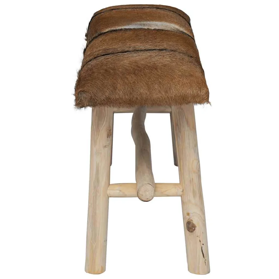 Banc cuir de chèvre Teck - 3