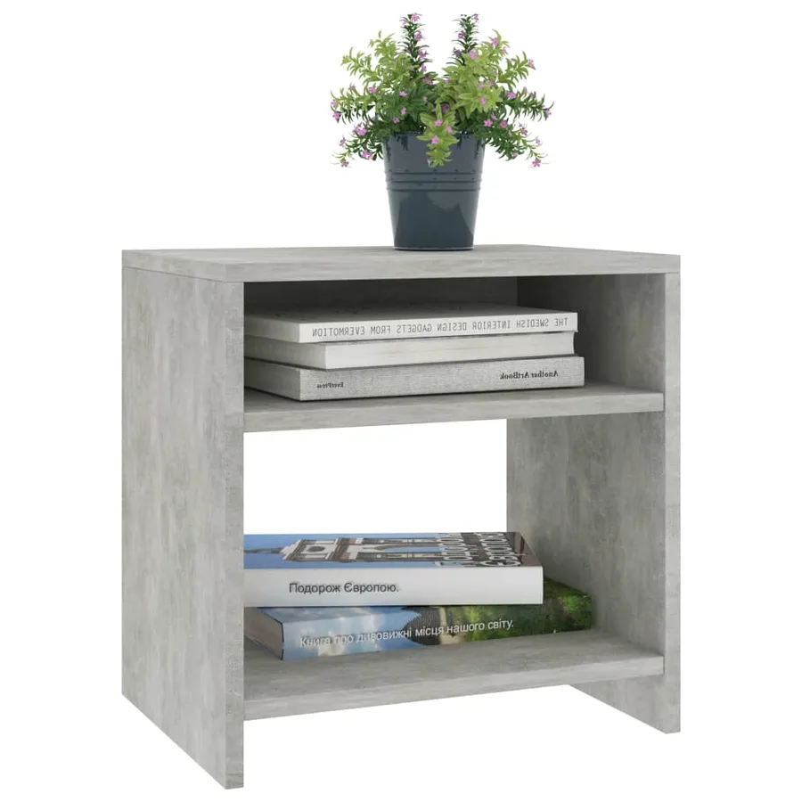 Table de chevet Gris béton 40x30x40 cm Bois d'ingénierie - 3