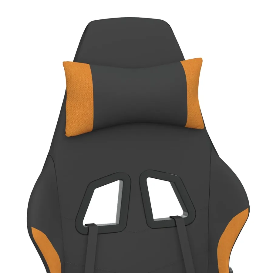 Chaise de jeu avec repose-pied Noir et orange Tissu - 10