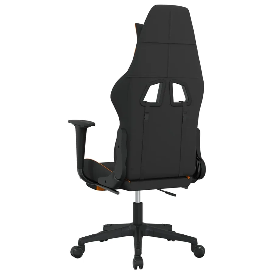 Chaise de jeu avec repose-pied Noir et orange Tissu - 5