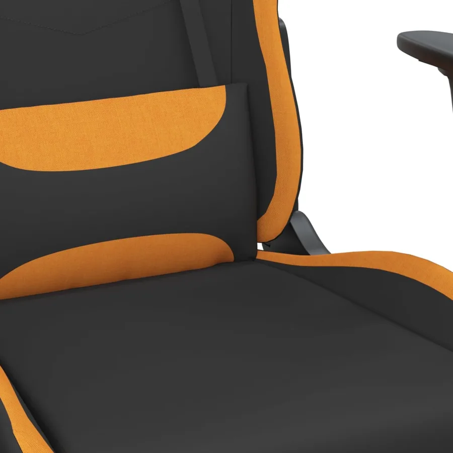 Chaise de jeu avec repose-pied Noir et orange Tissu - 9