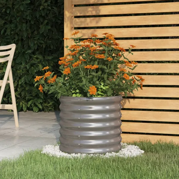 Jardinière de jardin Acier galvanisé 40x40x36 cm Gris