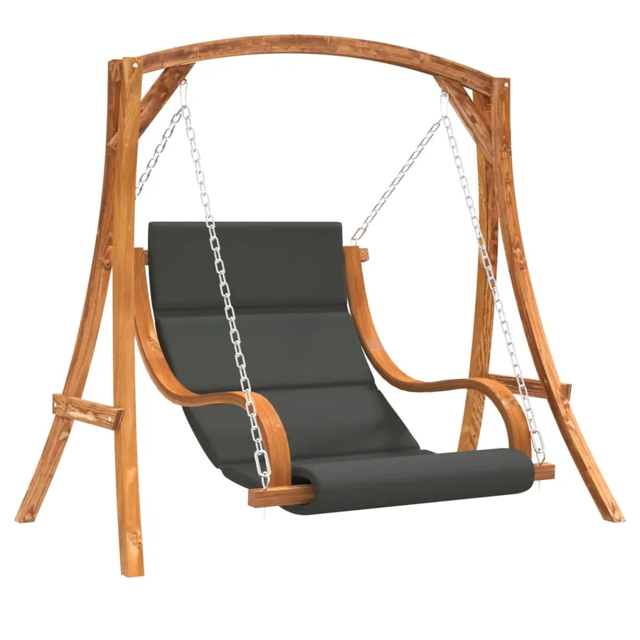 Chaise balançoire avec coussin bois d'épicéa avec finition teck - 2