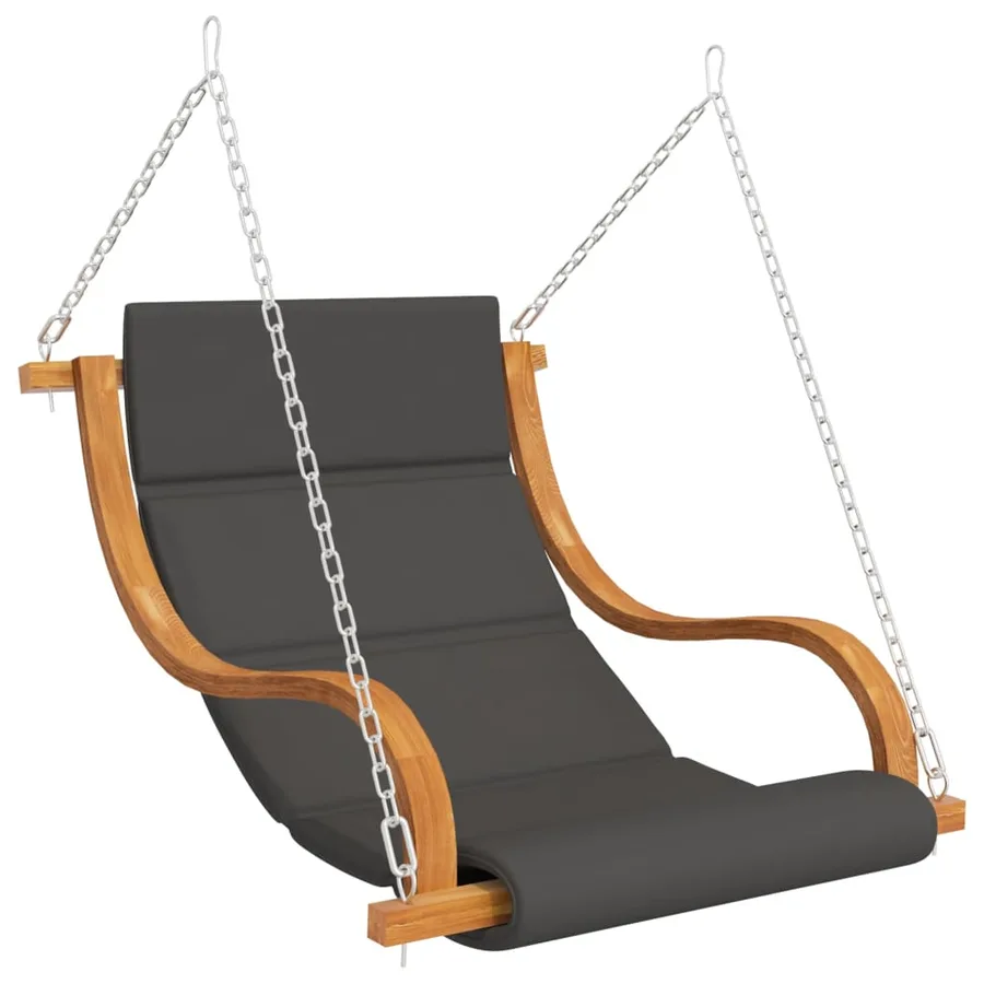 Chaise balançoire avec coussin bois d'épicéa avec finition teck - 3