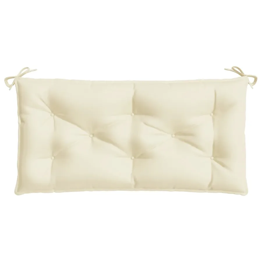 Coussin de banc de jardin blanc crème 100x50x7 cm tissu oxford - 4