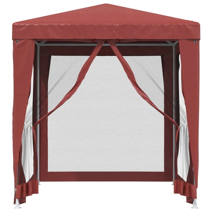 Tente de fête avec 4 parois latérales en maille Rouge 2x2m PEHD - 3