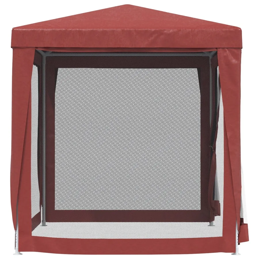 Tente de fête avec 4 parois latérales en maille Rouge 2x2m PEHD - 4