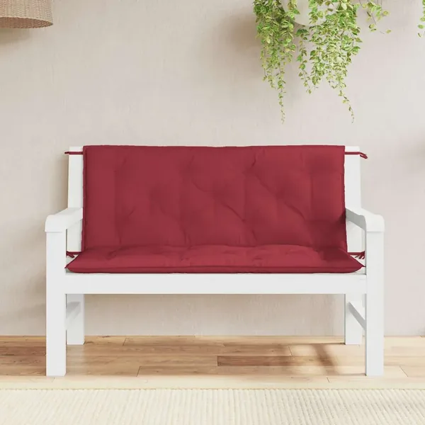 Coussin de banc de jardin rouge bordeaux tissu oxford