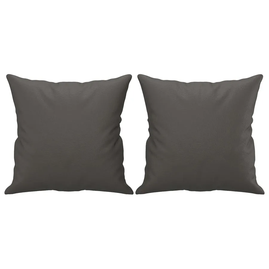 Coussins décoratifs lot de 2 Gris 40x40 cm Similicuir - 2