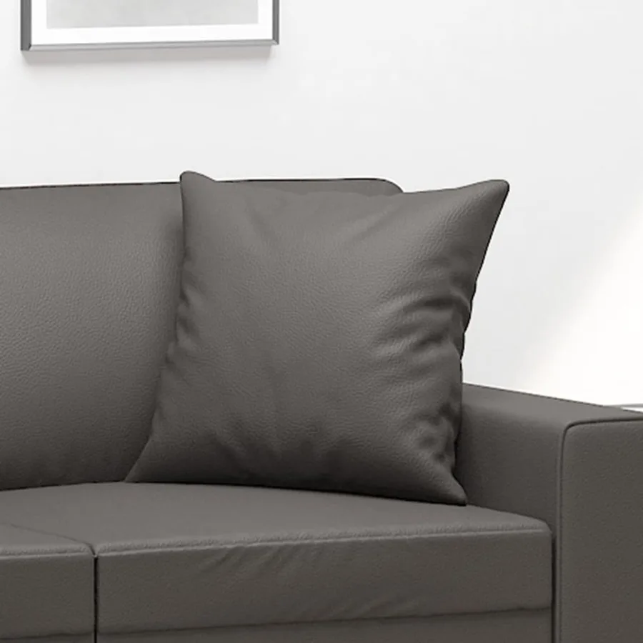 Coussins décoratifs lot de 2 Gris 40x40 cm Similicuir - 5