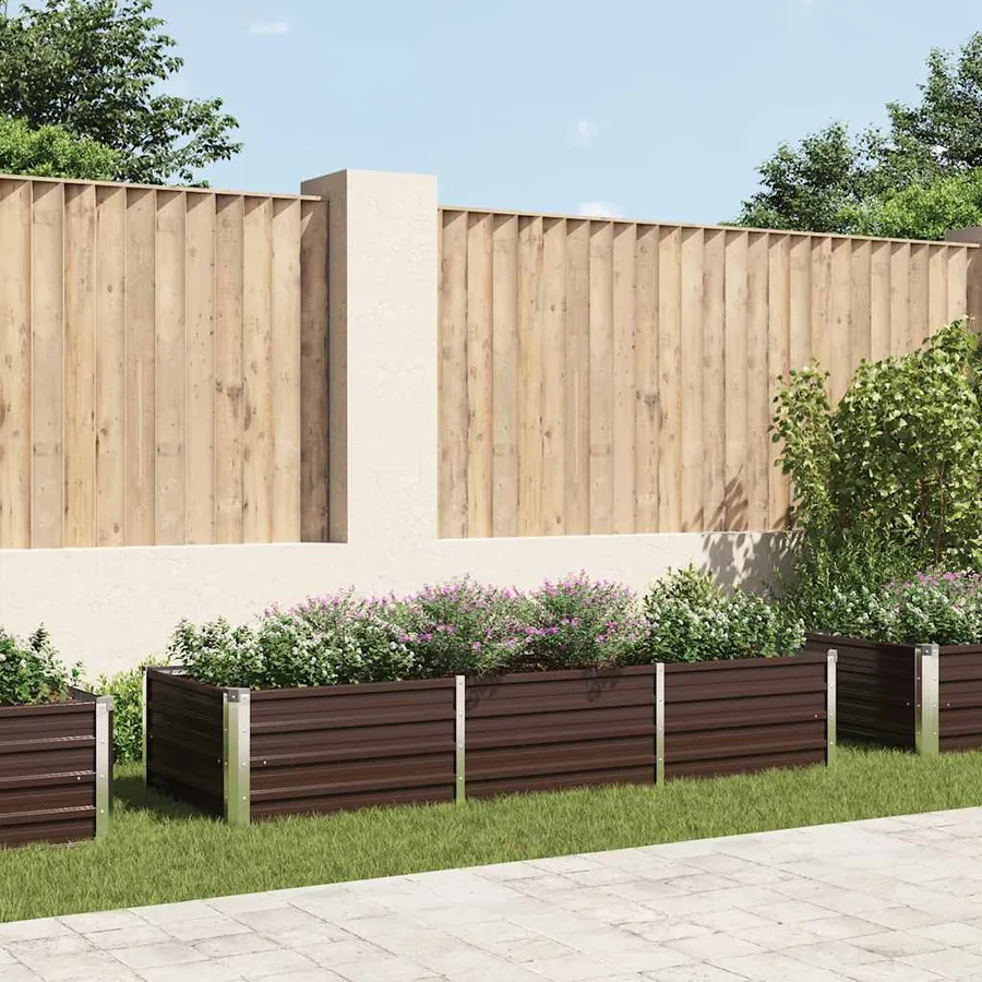 Lit surélevé de jardin Marron 240x80x45 cm Acier galvanisé