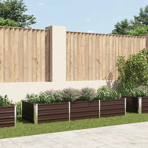 Lit surélevé de jardin Marron 240x80x45 cm Acier galvanisé