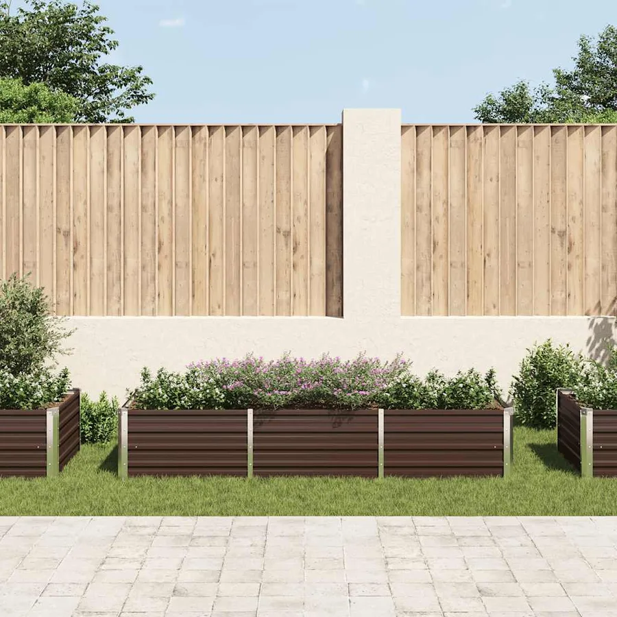 Lit surélevé de jardin Marron 240x80x45 cm Acier galvanisé - 3