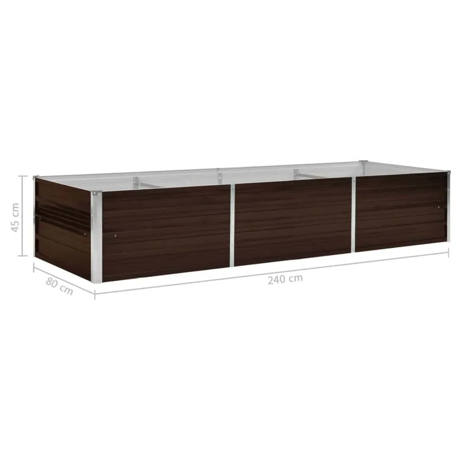 Lit surélevé de jardin Marron 240x80x45 cm Acier galvanisé - 8