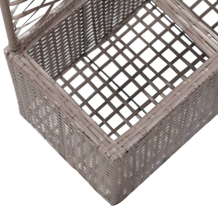 Lit surélevé treillis 2 pots 58x30x107cm Résine tressée Marron - 6