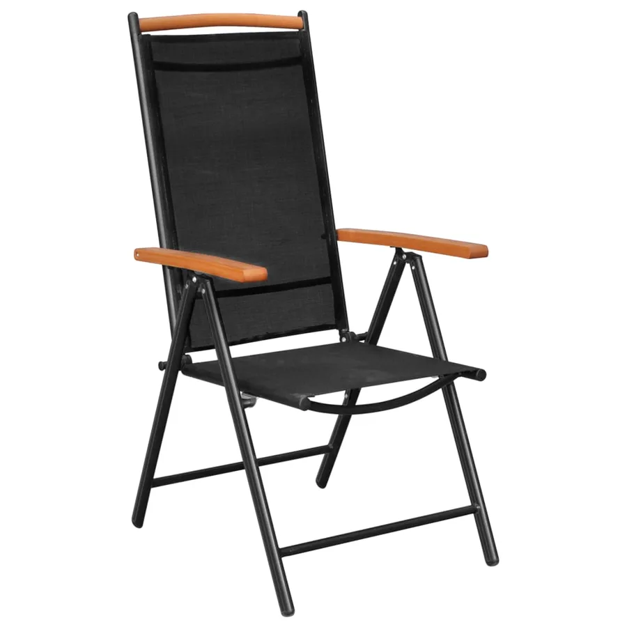 Ensemble à manger de jardin 7 pcs Aluminium Noir - 3