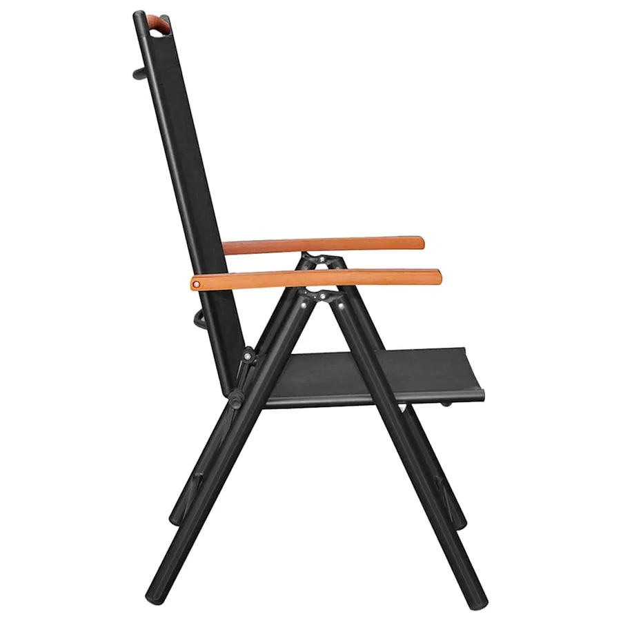 Ensemble à manger de jardin 7 pcs Aluminium Noir - 4