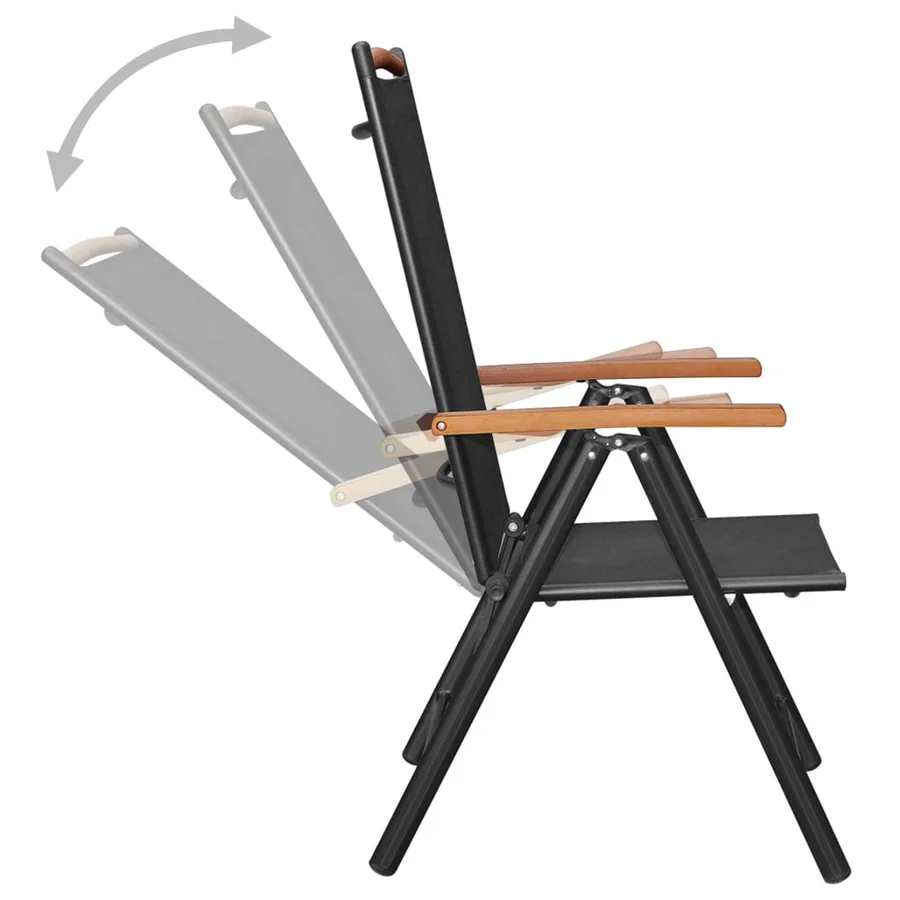 Ensemble à manger de jardin 7 pcs Aluminium Noir - 5