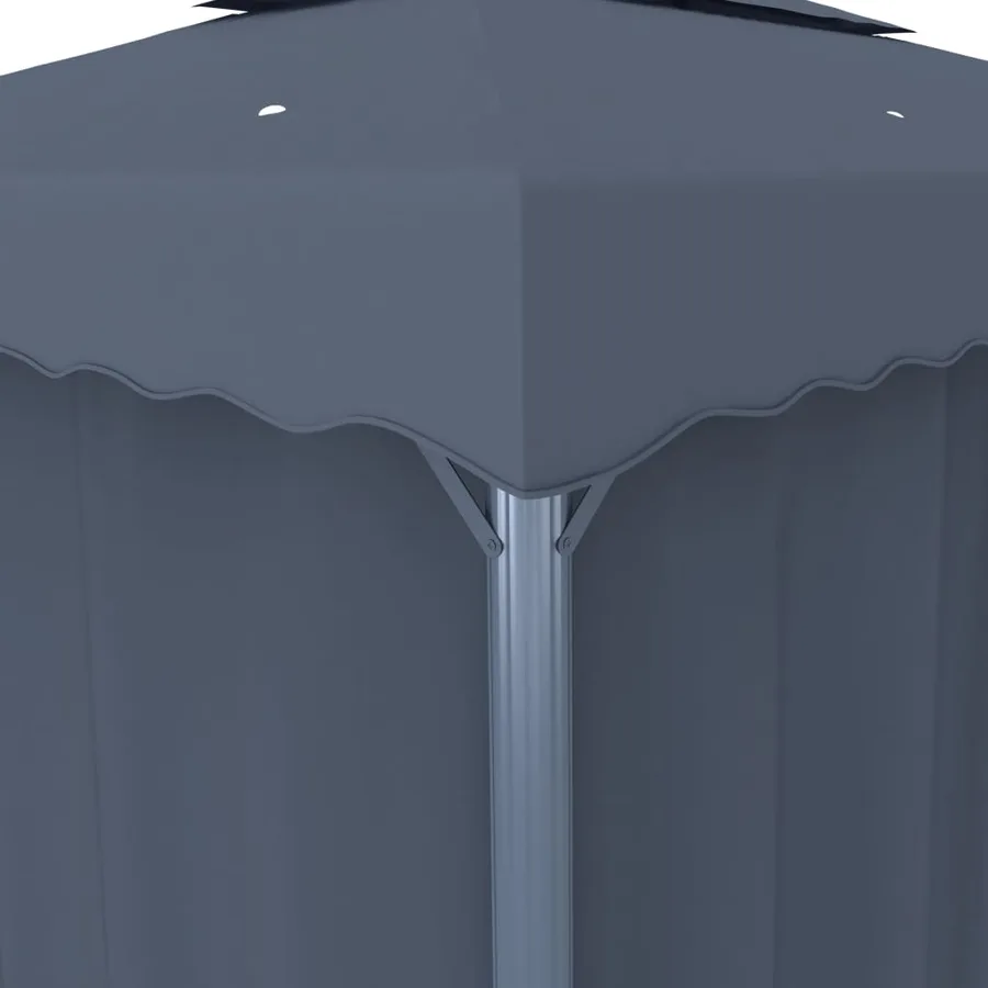 Tonnelle avec rideau 3x3 m Anthracite Aluminium - 5