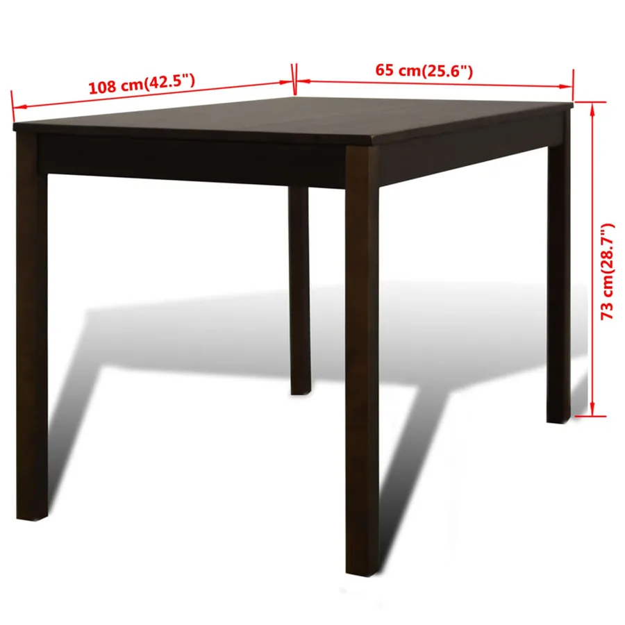 Table de salle à manger avec 4 chaises Marron - 8